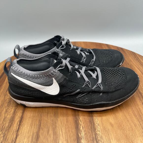 Nike Free Trainer Focus Flyknit Shoes Womens Size 6 Black Running Trainers - Picture 1 of 8